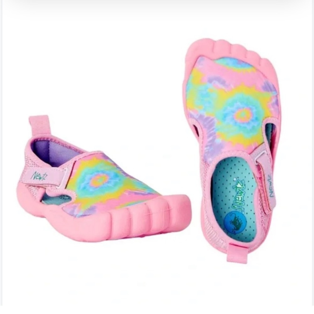 Neon Pink Tie-Dye Kids Water Shoes by Neoz